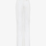 High-rise white denim flare jeans