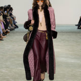 Flared trousers in leather