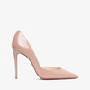 Nude high-heeled shoe on a white background