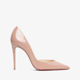 Nude high-heeled shoe on a white background