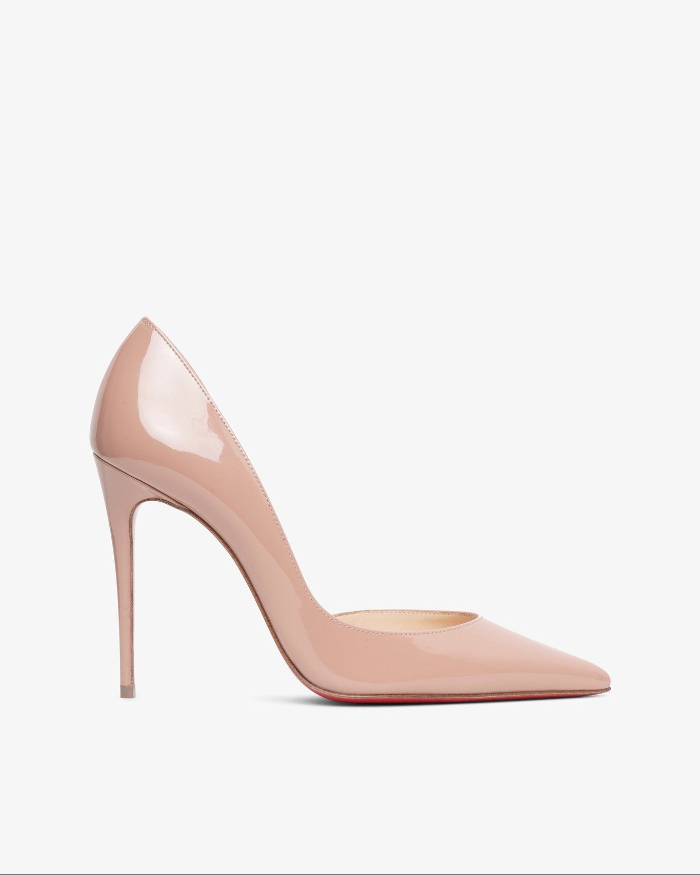 Nude high-heeled shoe on a white background
