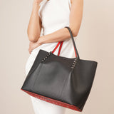 Cabarock black calf leather tote