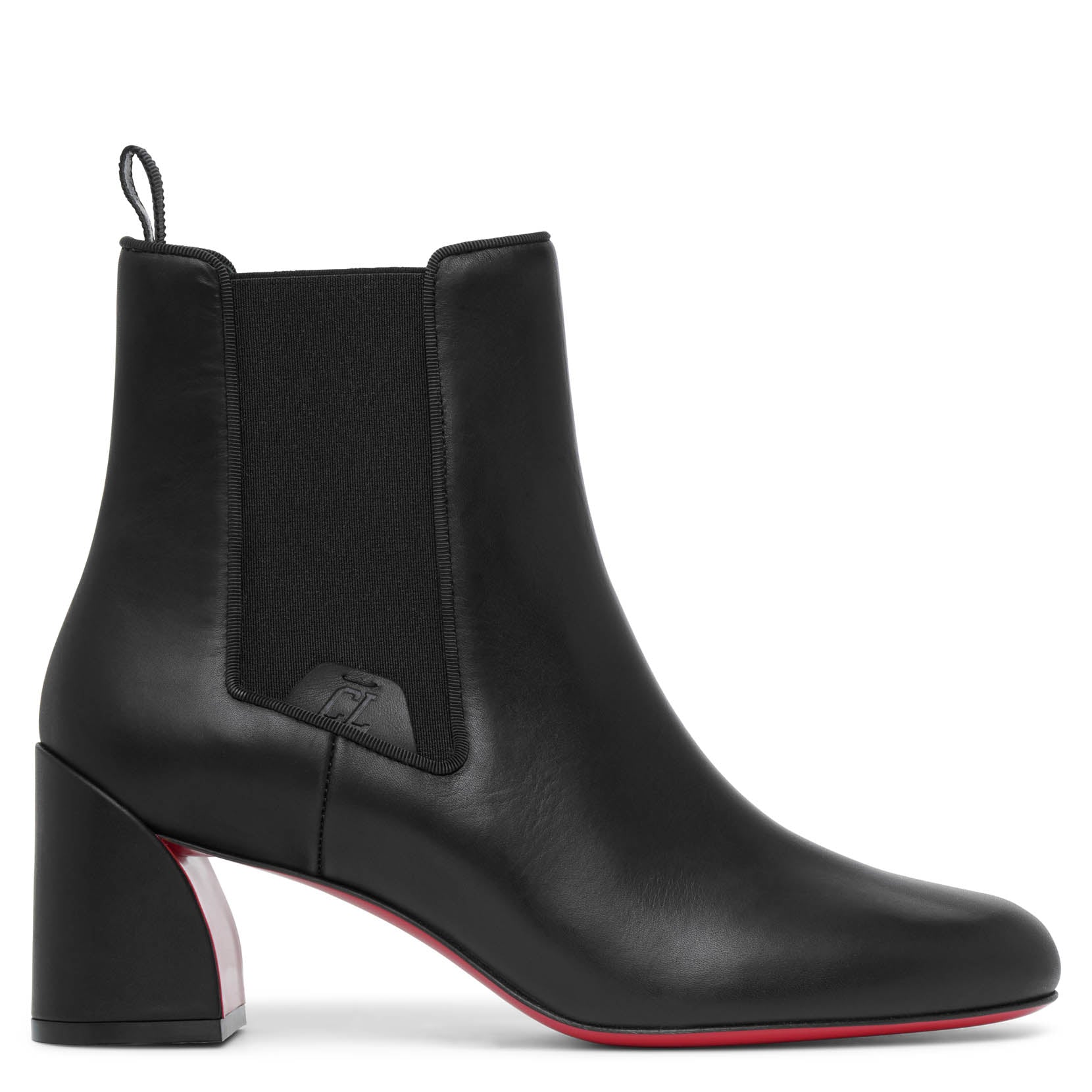 CHRISTIAN LOUBOUTIN TURELASTIC 55 BLACK LEATHER ANKLE BOOTS