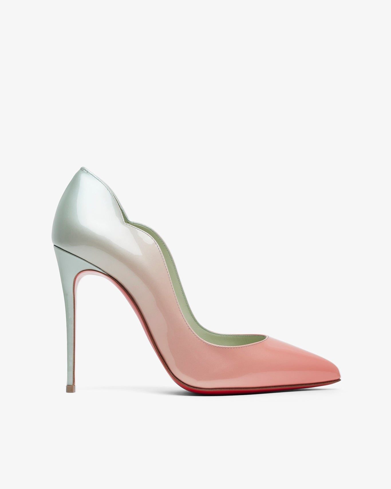 High-heeled shoe with a gradient design on a white background