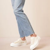 City low beige canvas sneakers