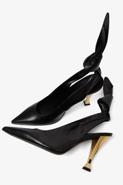 Beauw black sling pumps