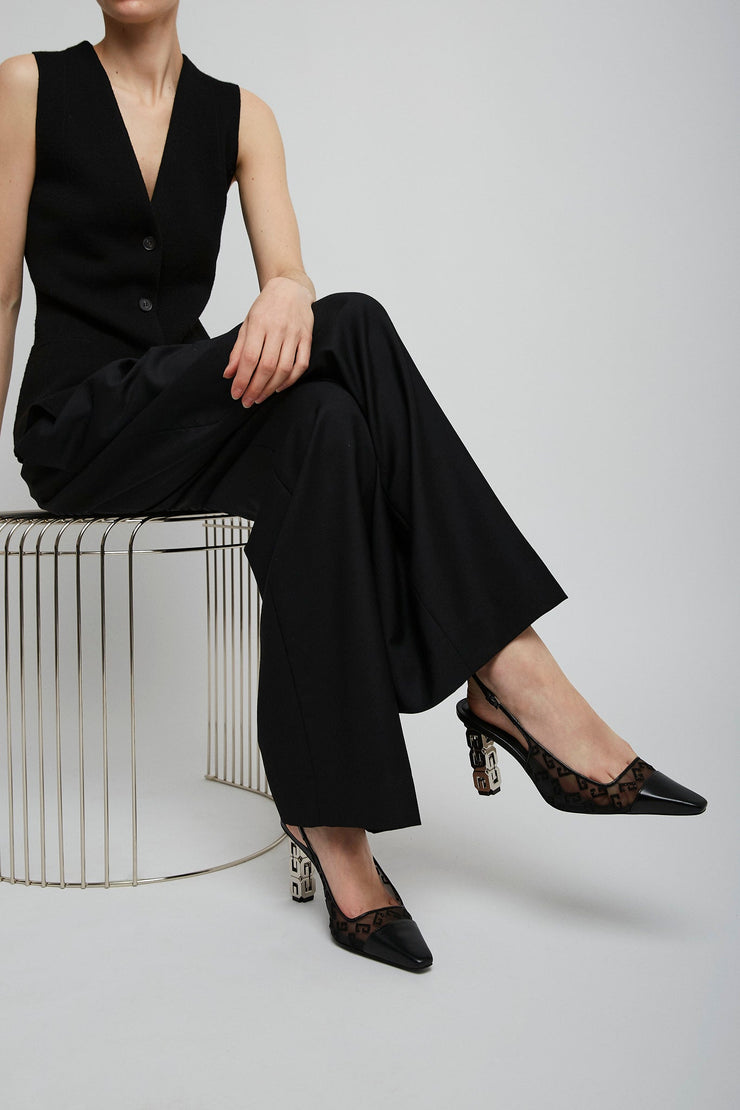 G cube mesh slingbacks