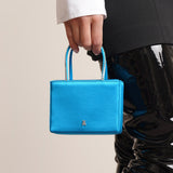 Gilda blue satin mini tote