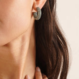 Cameron hoop mini green crystal earrings