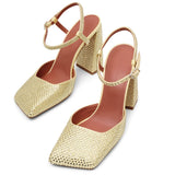 Charlotte 95 yellow crystal pumps