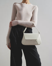 Ami Spazzolato white leather bag