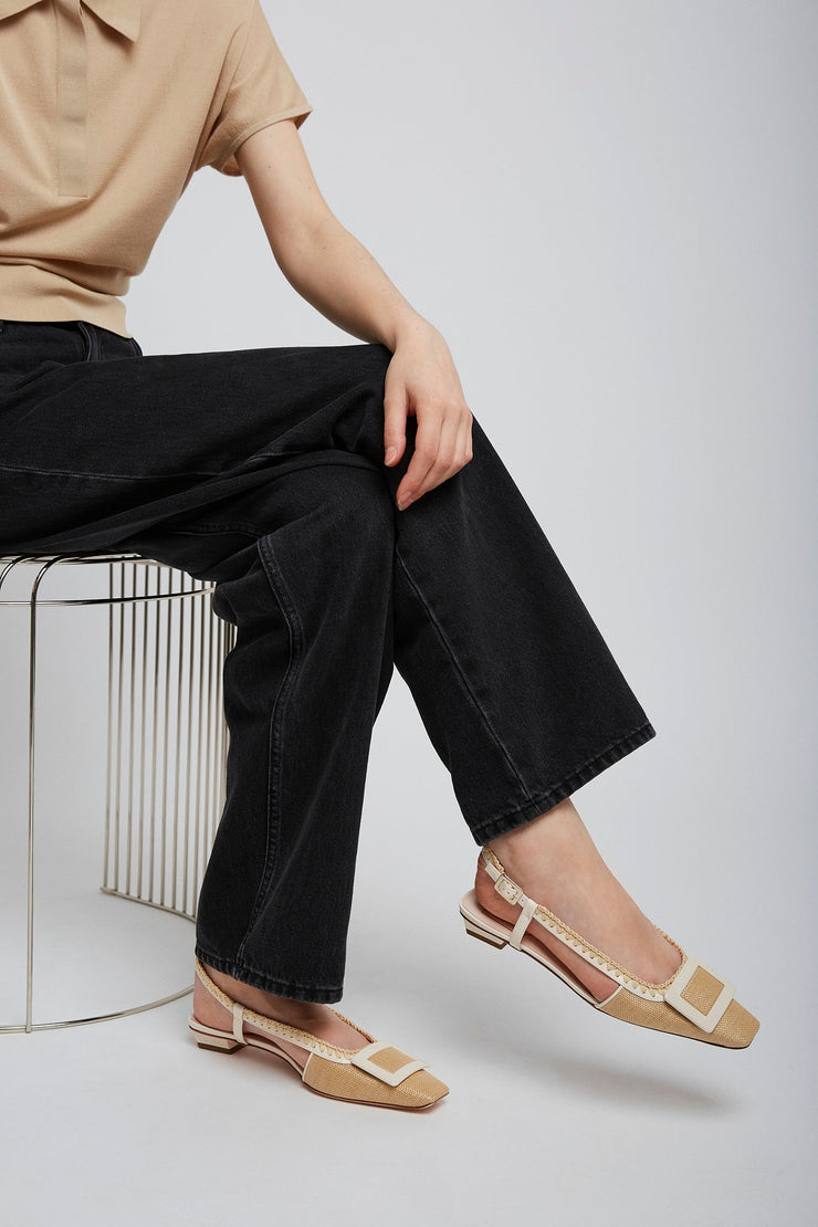 Belle Vivier braided slingback flats