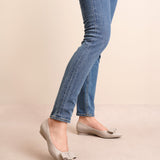 Viva grey leather flats