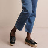 Kim Gal black leather espadrilles