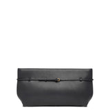 Sienna black saddle leather clutch