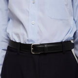 Classic black silver buckle belt