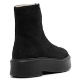 Zipped I black suede ankle boots