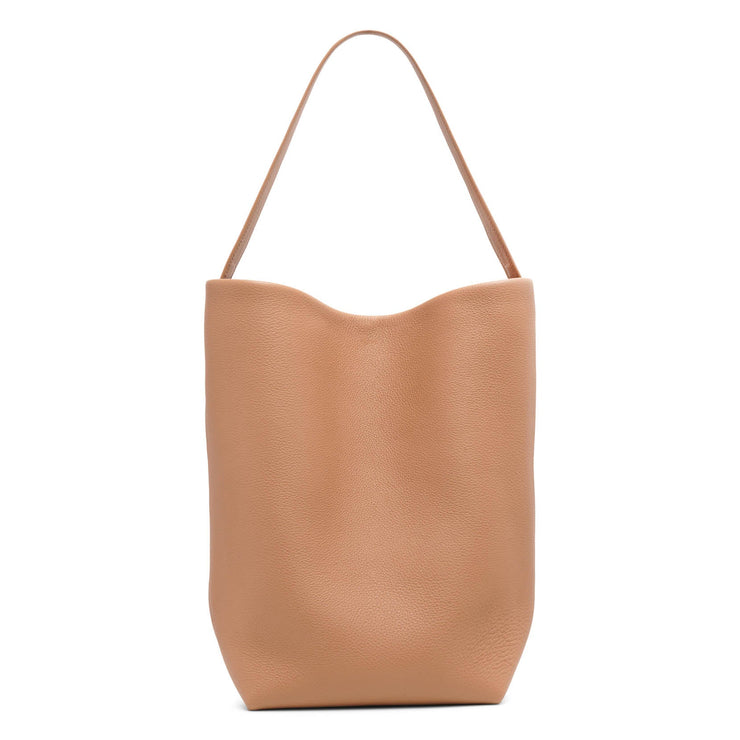 Large N/S beige leather tote bag