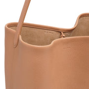 Large N/S beige leather tote bag