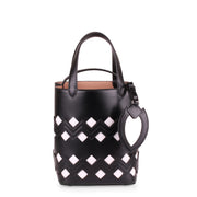 Monochrome black leather tote