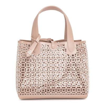 Frida Mini blush and white laser-cut bag