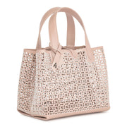 Frida Mini blush and white laser-cut bag