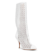 Vienne white leather boots