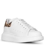 White and leopard suede classic sneakers