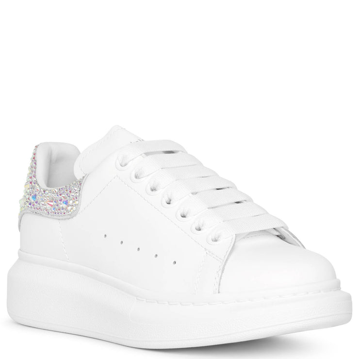 White and white crystal classic sneakers