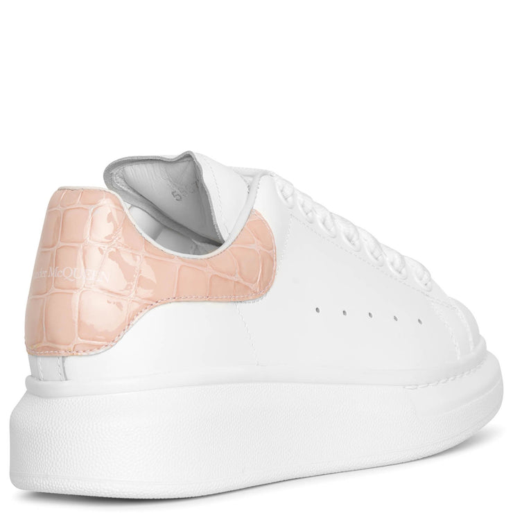 White and tea rose embossed classic sneakers