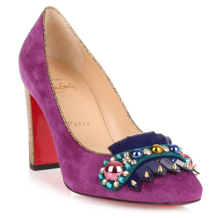 Oaxacana 85 purple suede pump