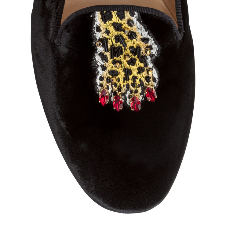 Black 10 velvet flats