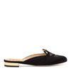 Sabot Kitty black satin mules