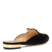 Sabot Kitty black satin mules