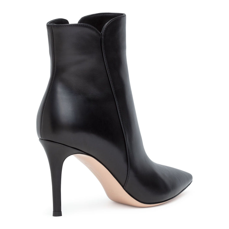 Levy 85 black leather booties