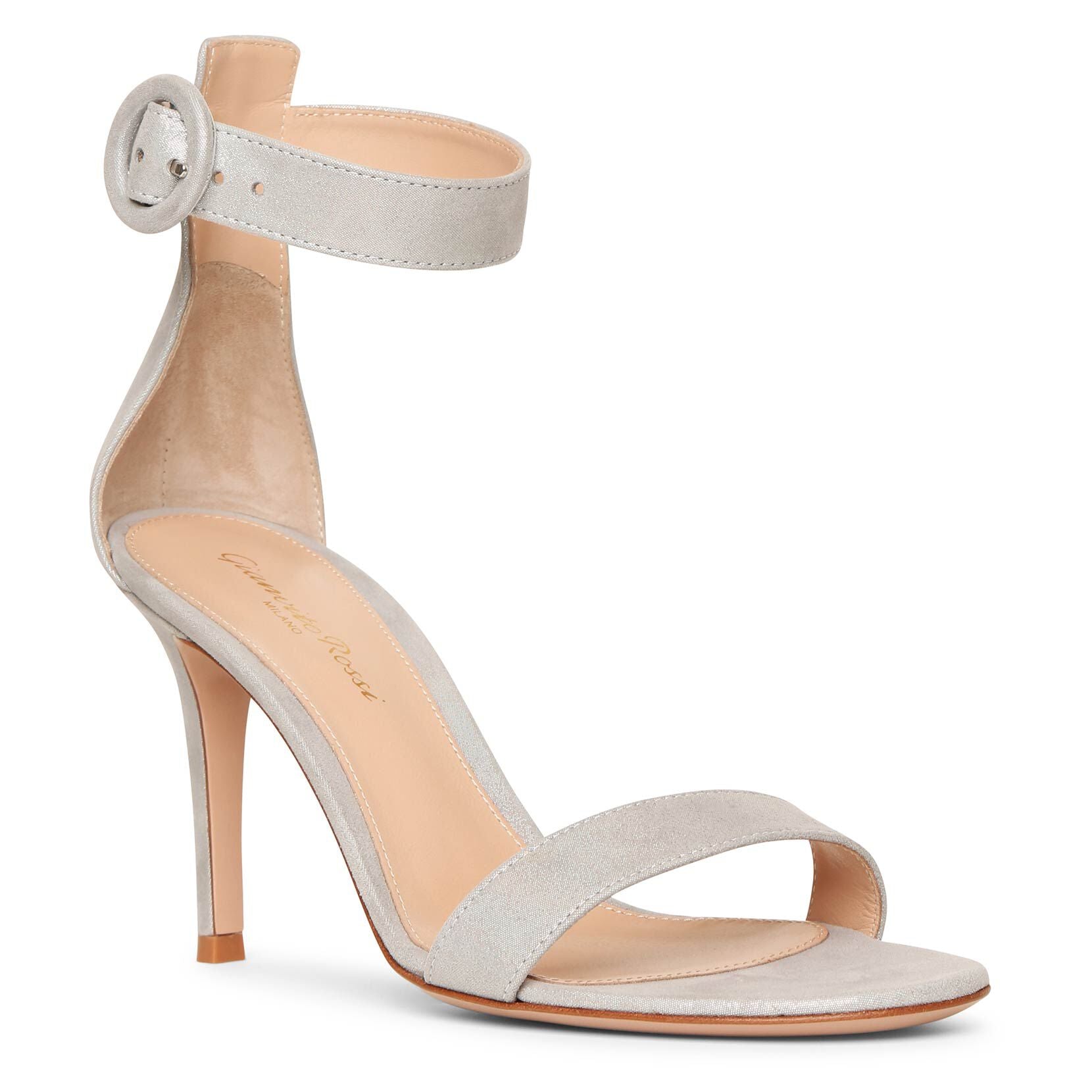 Portofino 85 silver suede sandals