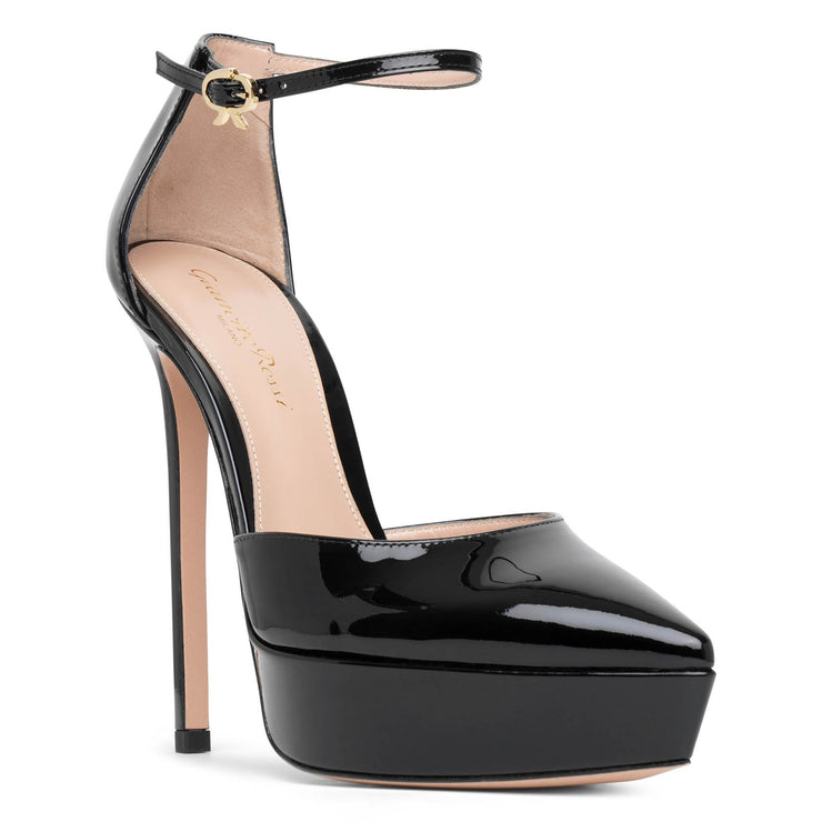 Kasia black patent platform pumps