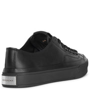 City  black leather sneakers