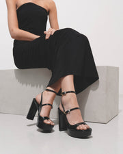 Voyou black patent sandals