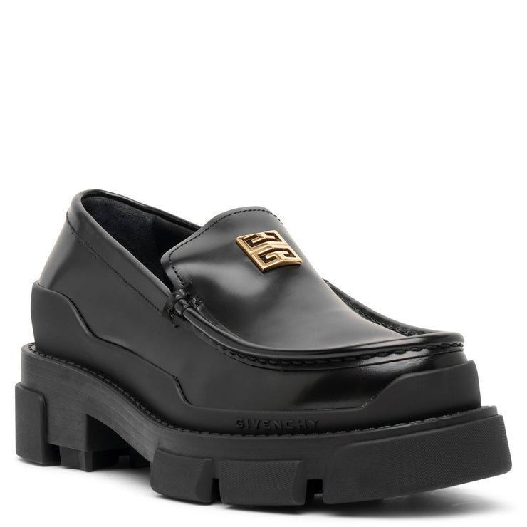 Terra black leather loafers