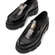 Terra black leather loafers