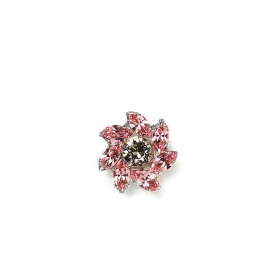 Fleur pink crystal jewelled button