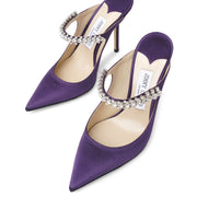 Bing 100 purple satin mules