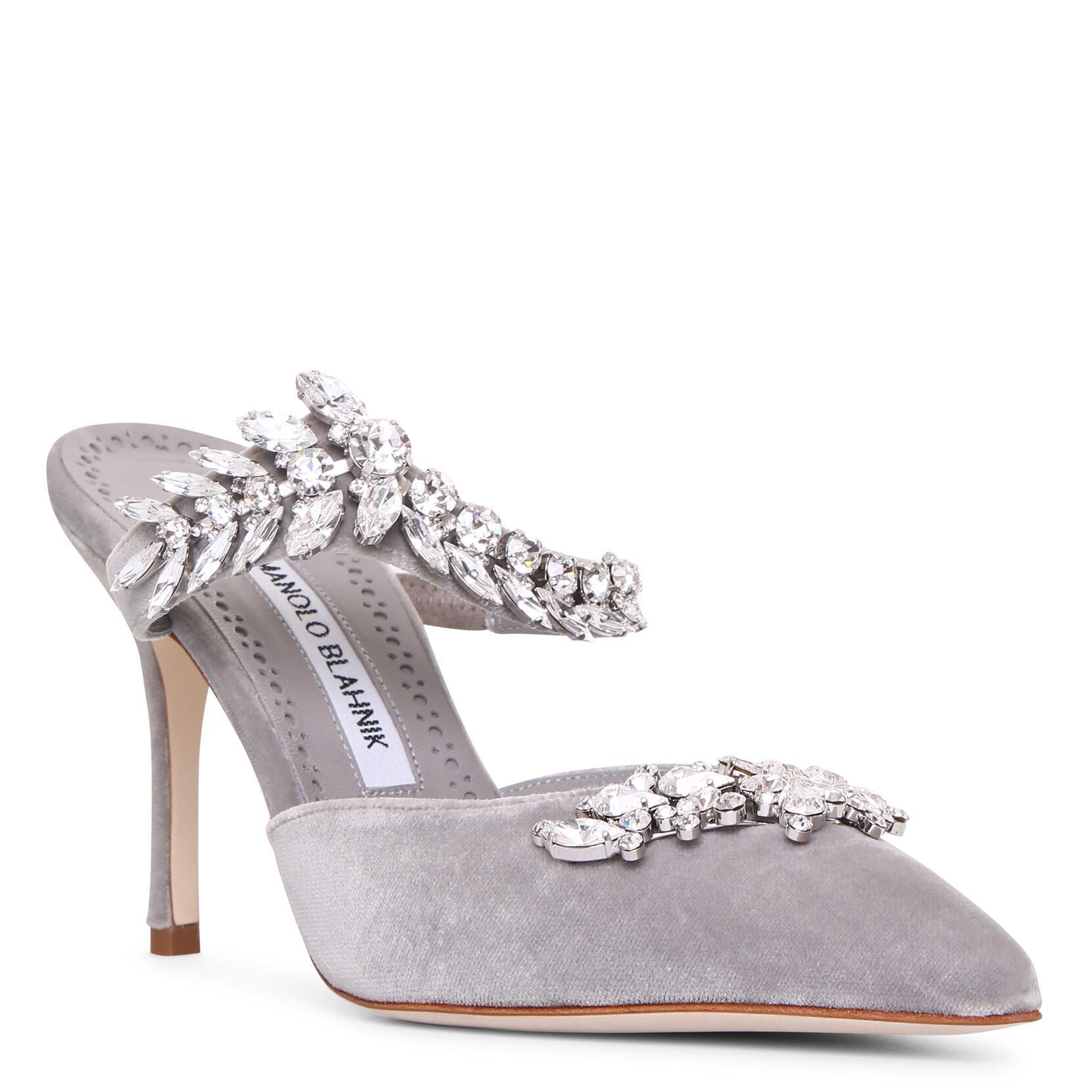 Lurum grey velvet mules