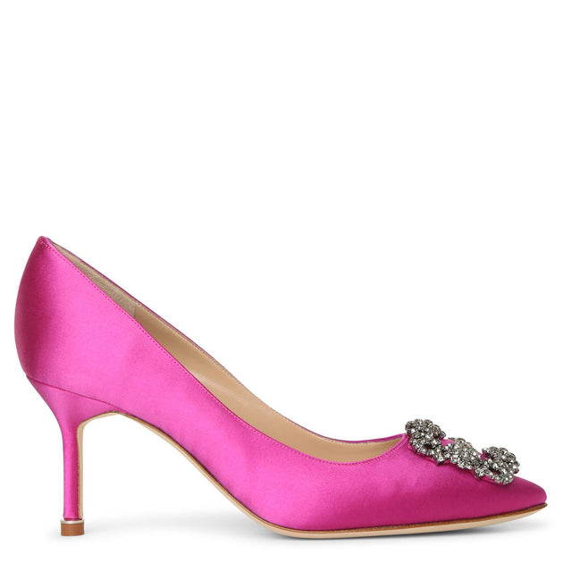 Manolo Blahnik | Hangisi 70 pink satin pumps | Savannahs