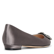 Hangisi flat grey satin ballerinas