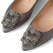 Hangisi flat grey satin ballerinas