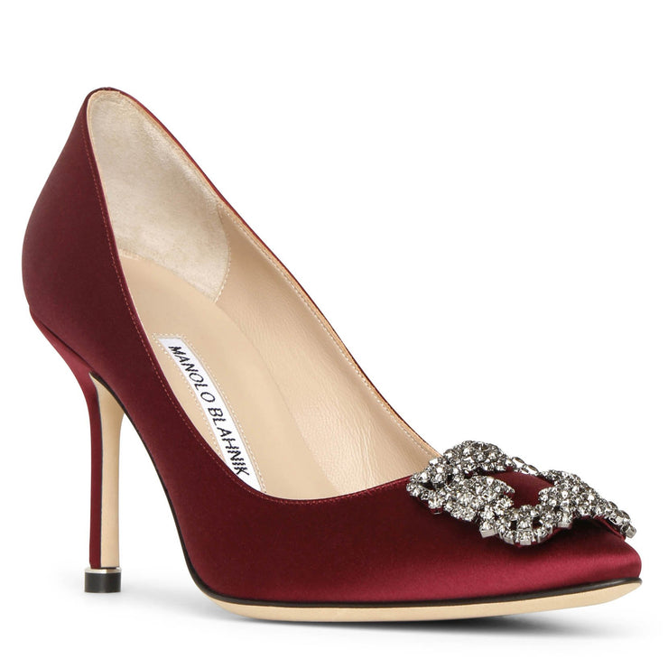 Hangisi 90 burgundy satin pumps