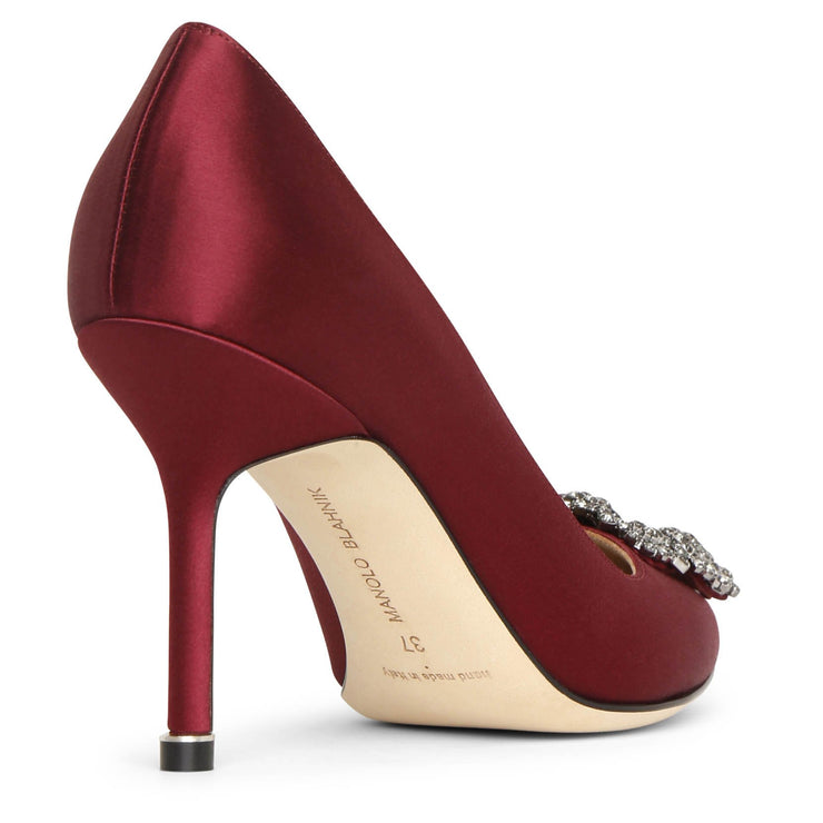 Hangisi 90 burgundy satin pumps