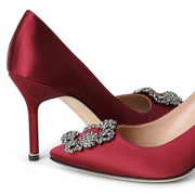 Hangisi 90 burgundy satin pumps